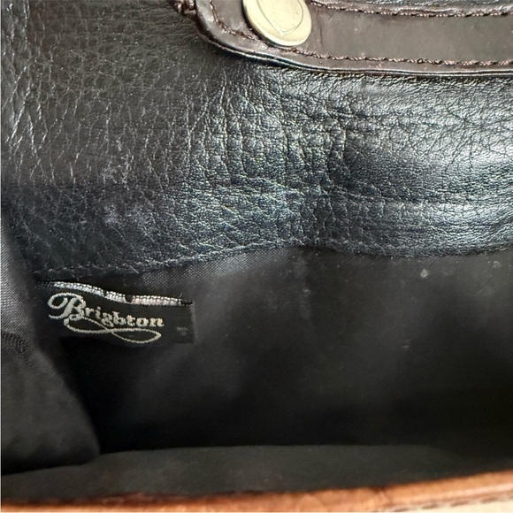 Brighton Convertible Croc Leather Crossbody Organizer Bag Wallet Brown - Picture 6 of 13